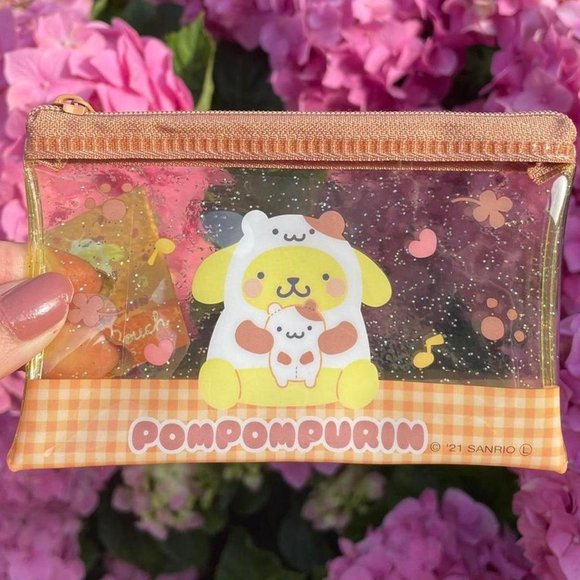 Sanrio Handbags - Sanrio Pompompurrin glitter mini bag with zipper
